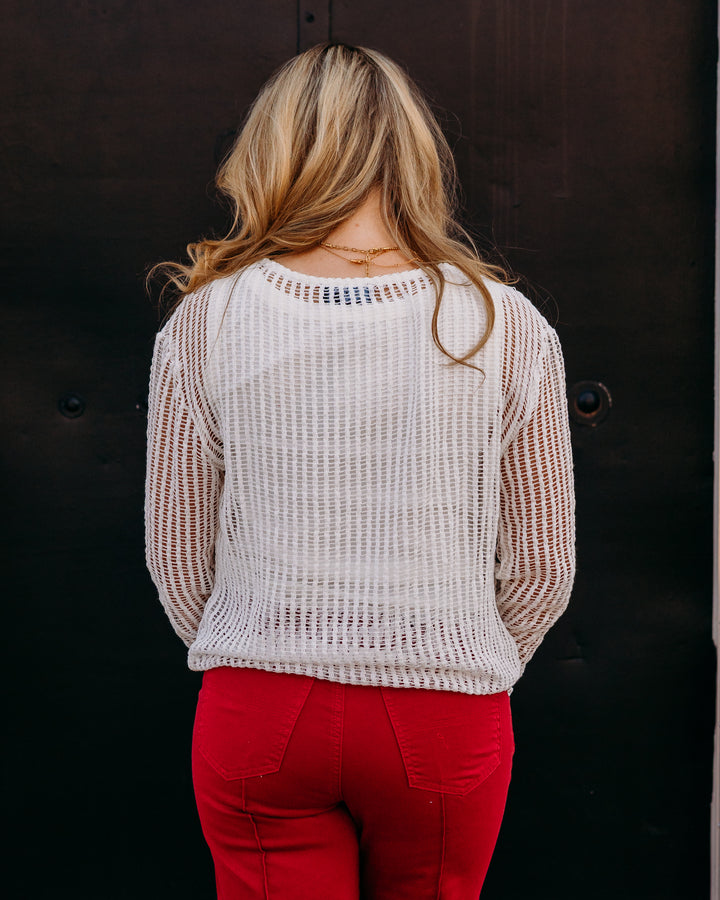 French Dressing Jeans: Long Sleeve Bubble Top in White (3648422) - The Vogue Boutique