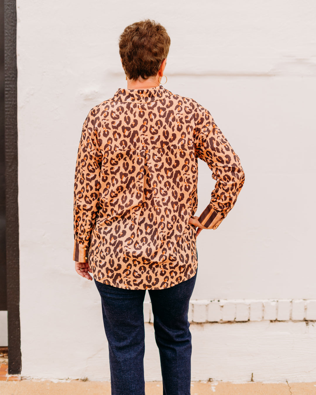 Joy Joy: Over Size Blouse in Brown Leopard