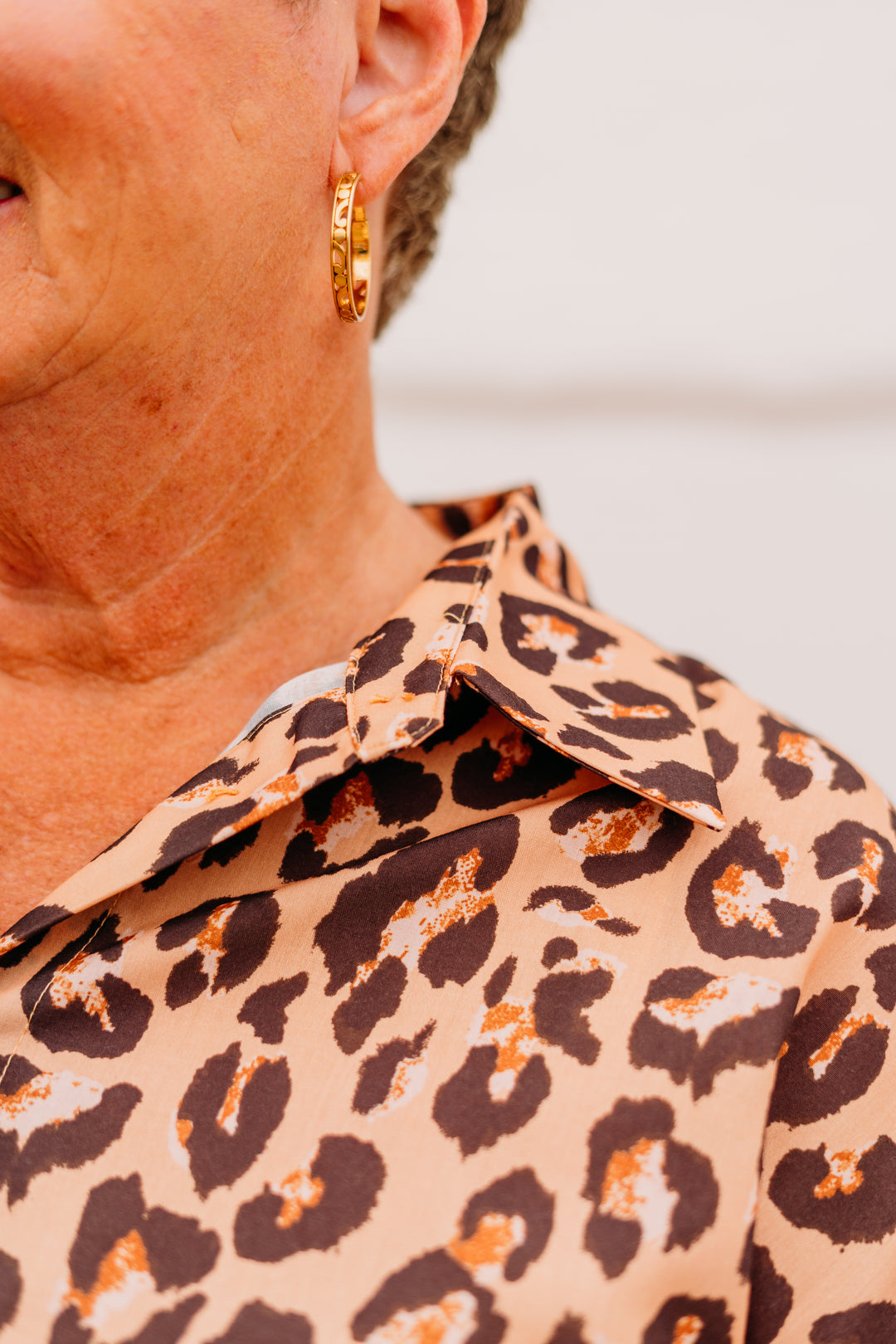 Joy Joy: Over Size Blouse in Brown Leopard