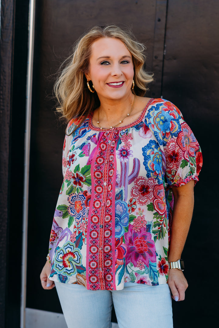 Johnny Was: Avah Button Down Shirt Kallie C15925-4