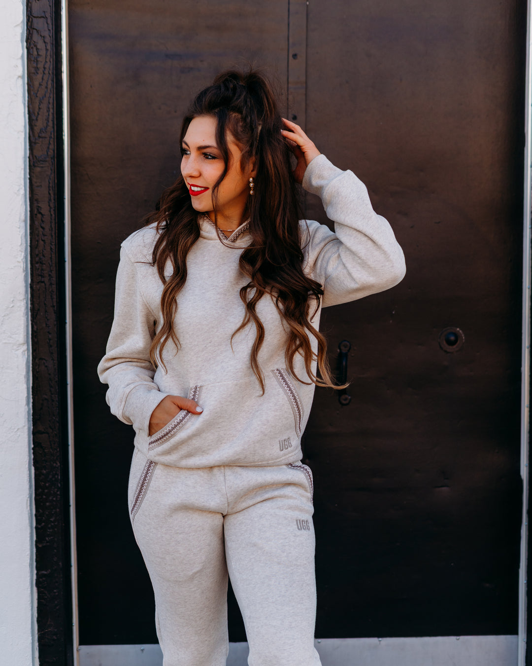 UGG: Tasman Hoodie in Caribou Heather