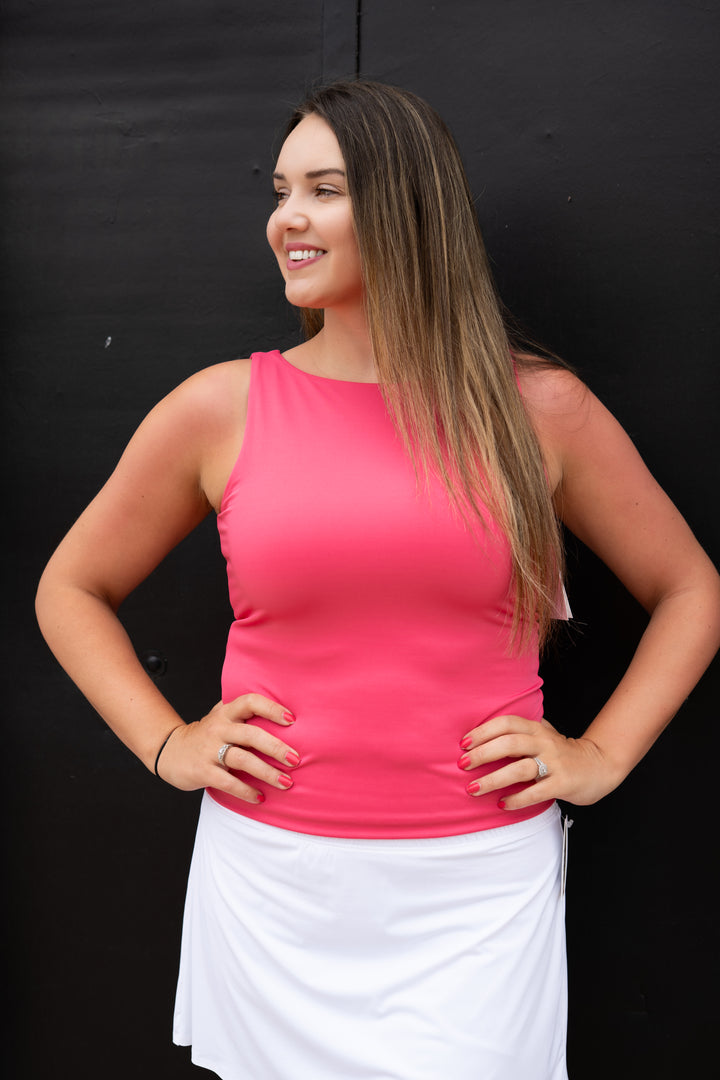 Spanx: Smooth Jersey High Neck Tank in Tulip - The Vogue Boutique