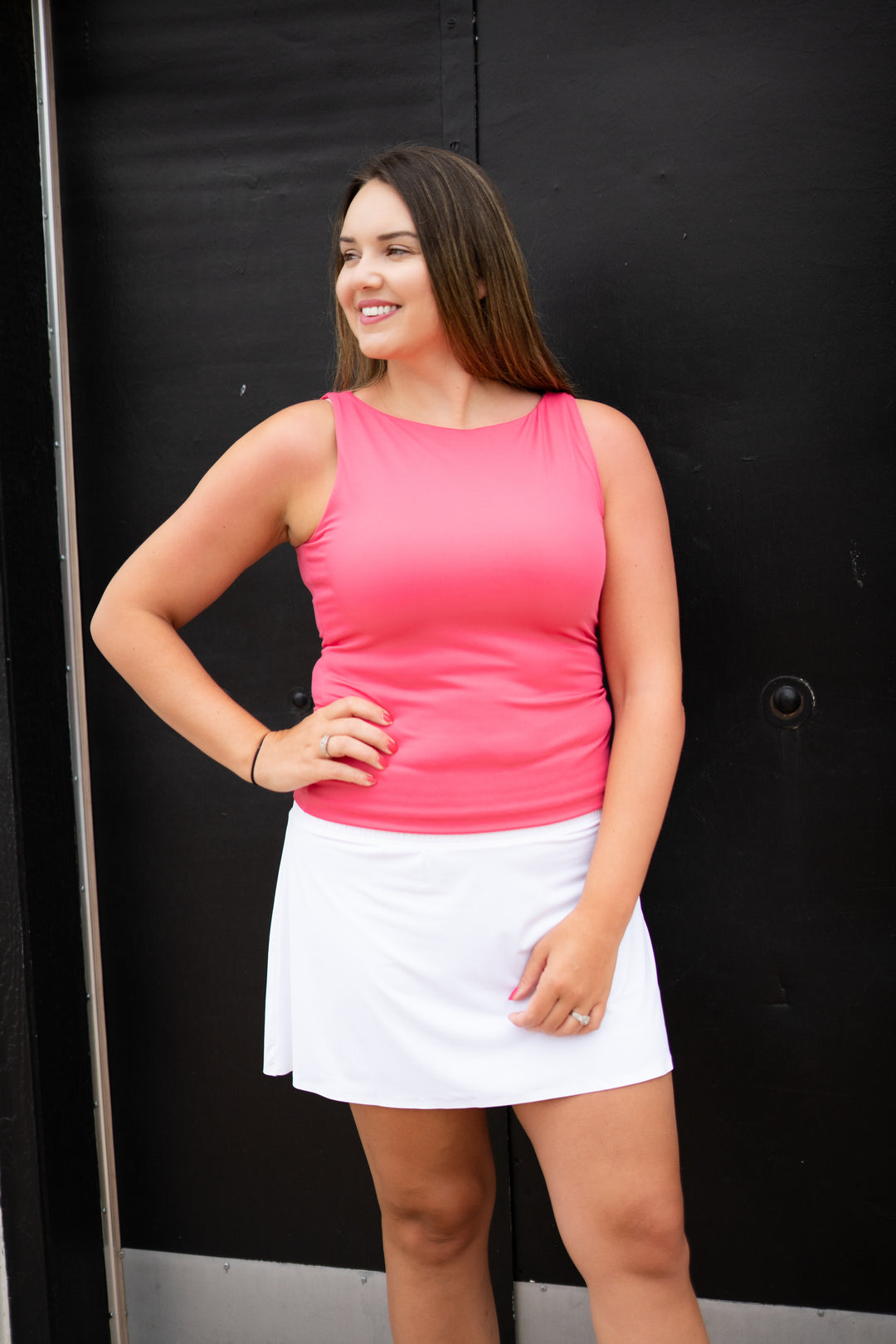 Spanx: Smooth Jersey High Neck Tank in Tulip - The Vogue Boutique