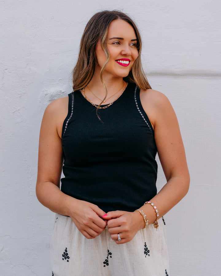 Z Supply: Boa Rib Tank in Black (ZT262714) - The Vogue Boutique