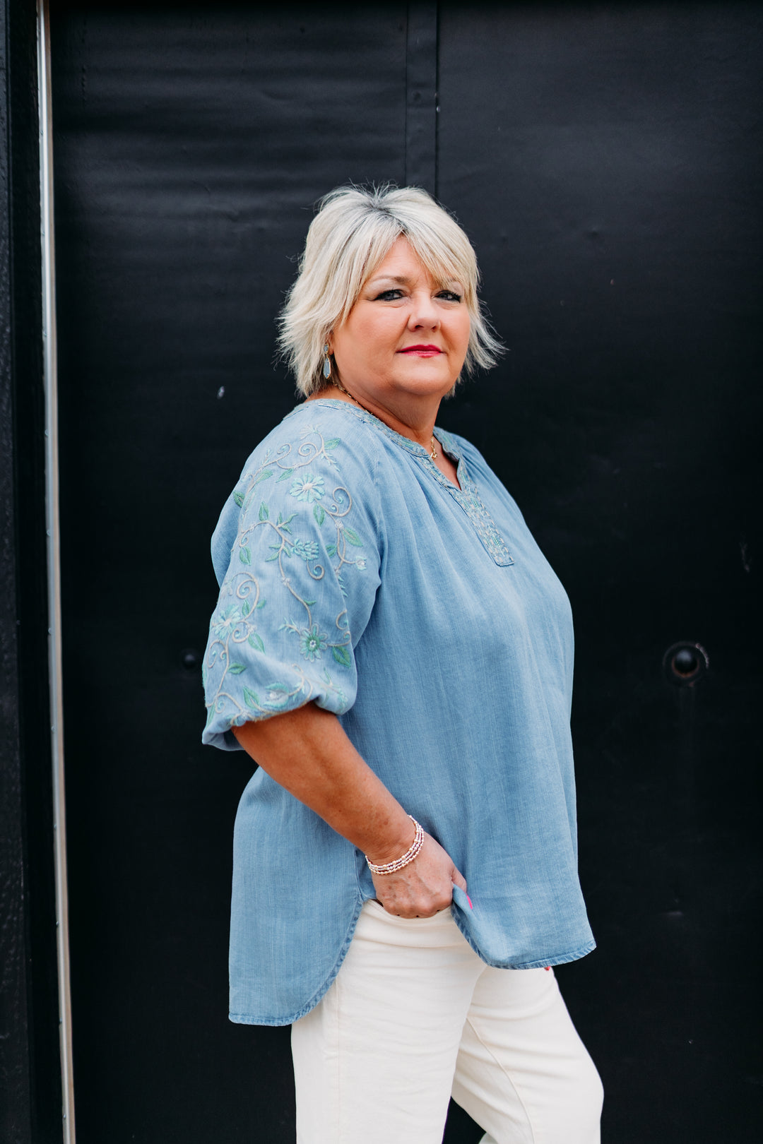 Multiples: Elbow Raglan Sleeve W/ Embroidery (M35409TM)