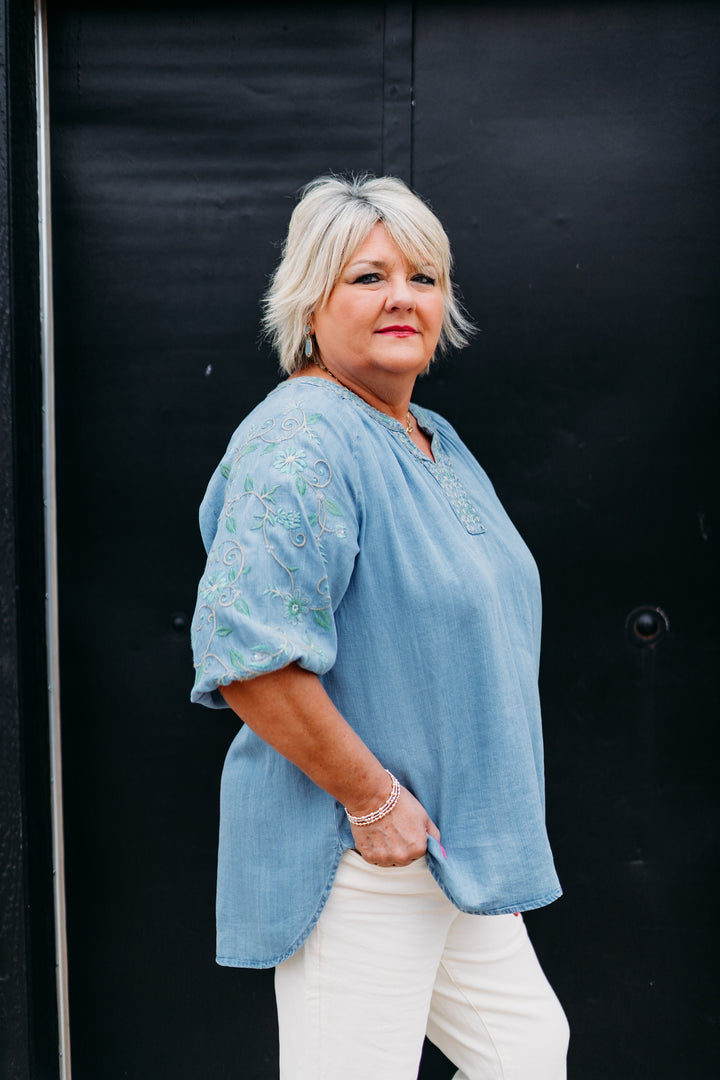 Multiples: Elbow Raglan Sleeve W/ Embroidery (M35409TM)