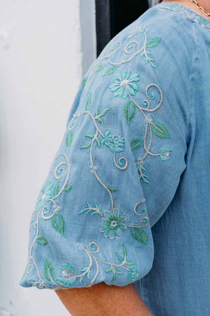Multiples: Elbow Raglan Sleeve W/ Embroidery (M35409TM)