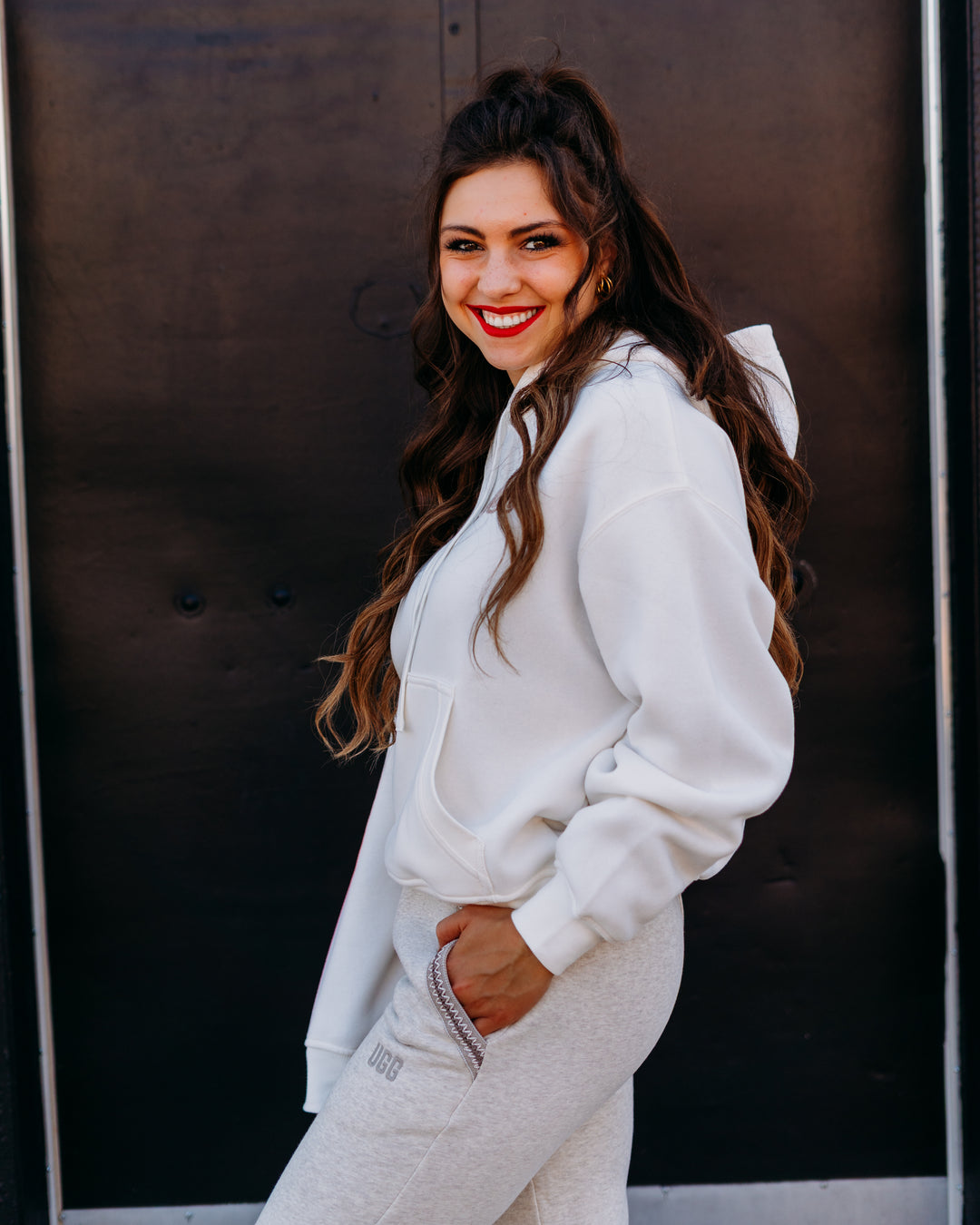 UGG: UGG Logo Hoodie in Nimbus