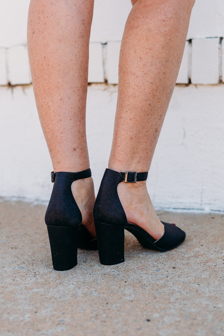 Jessica Simpson: Sherron Micro Flash Black Heels