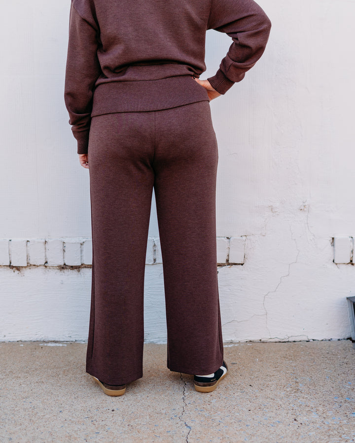Varley: The Wide Leg Pant 28' in Coffee Bean Marl