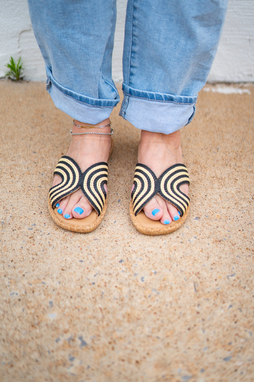 Reef: Willow Paisley Black/White Textile Sandals