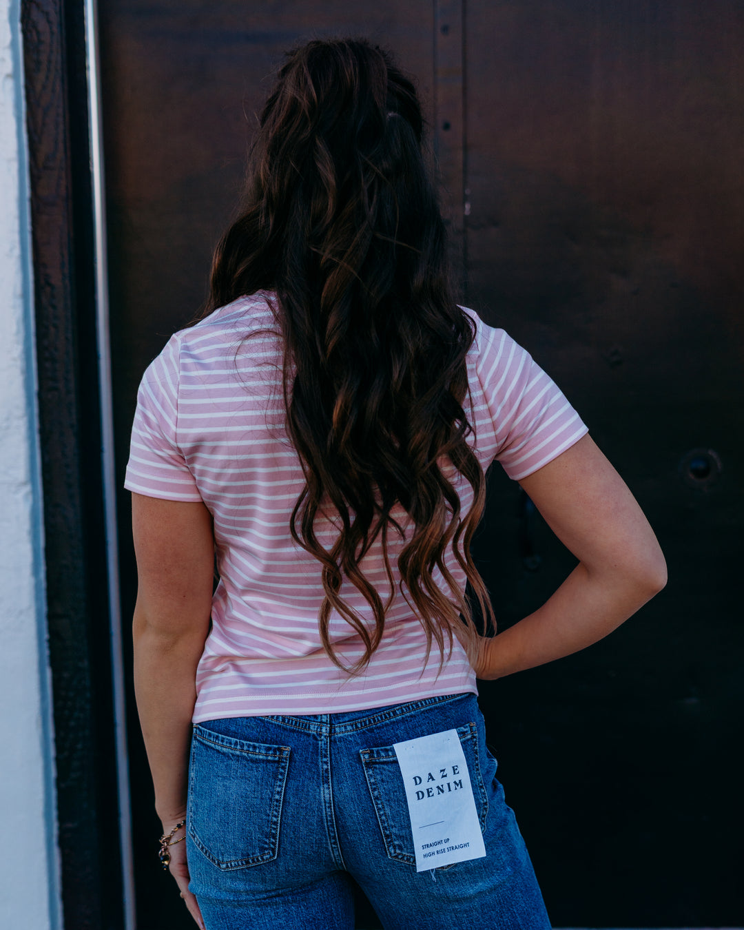 Spanx: Cotton Crewneck Tee in Fleur Stripe