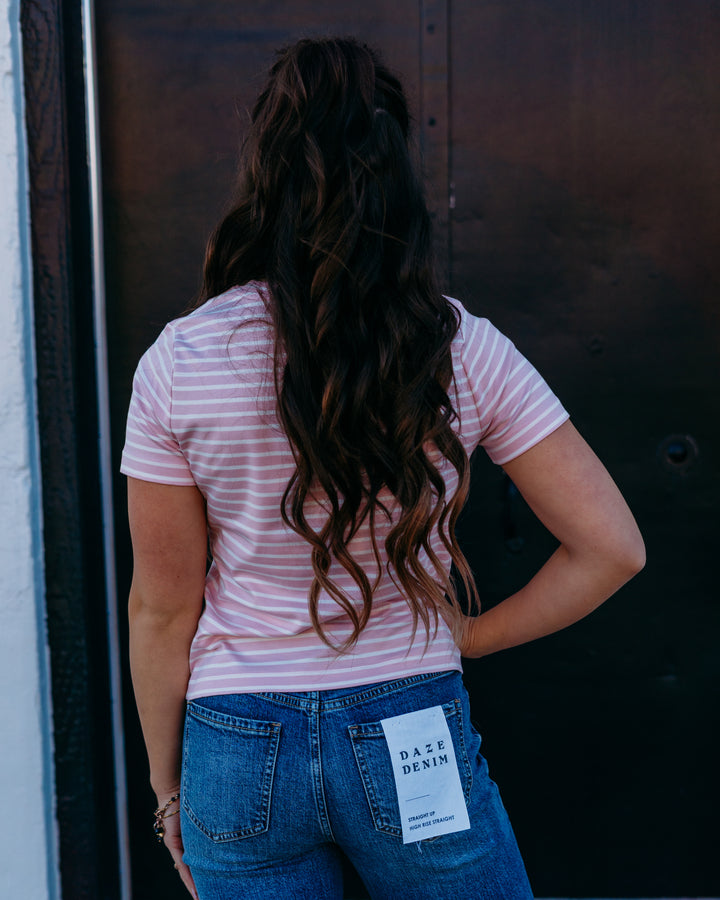 Spanx: Cotton Crewneck Tee in Fleur Stripe