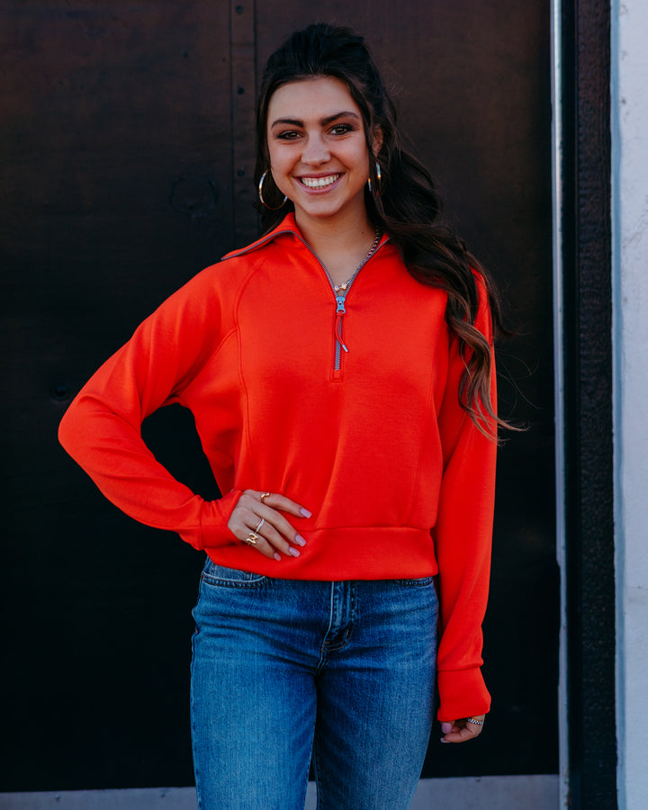 Spanx: Airessentials Half Zip in Poppy