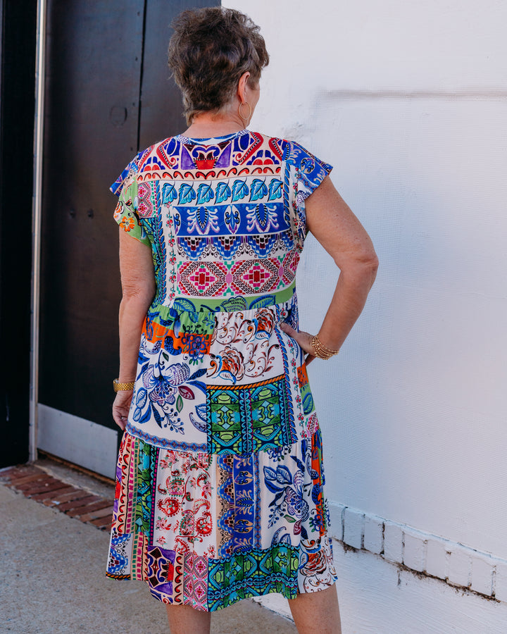 Johnny Was: The Janie Favorite Tiered Tea Length Dress in Armeria Scarf (T31026)
