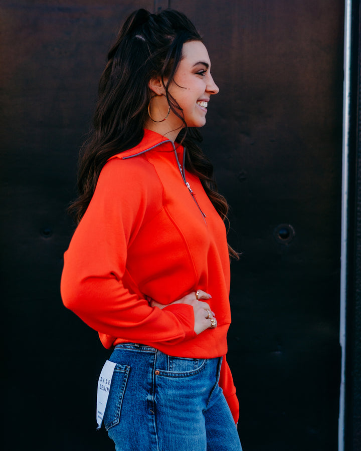 Spanx: Airessentials Half Zip in Poppy