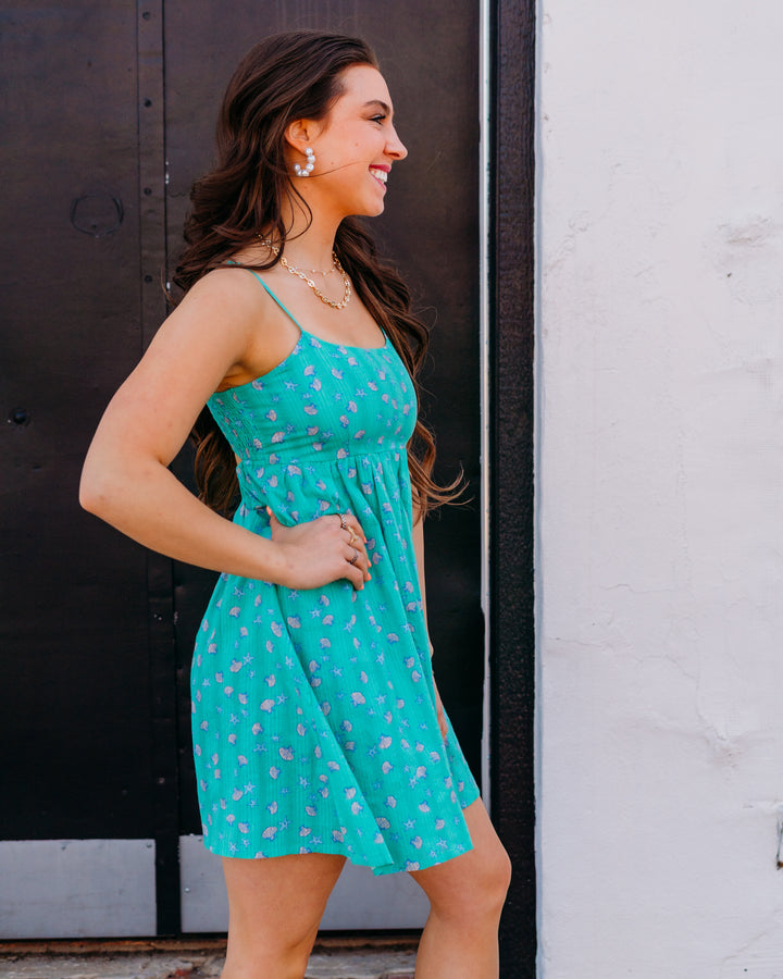 Billabong: Island Heat Mini Dress in Green Tropics (BL000474W) - The Vogue Boutique