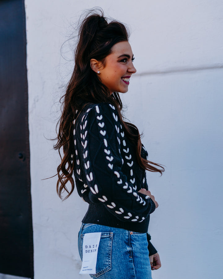 Another Love: Lexa Sweater in Black and Cream