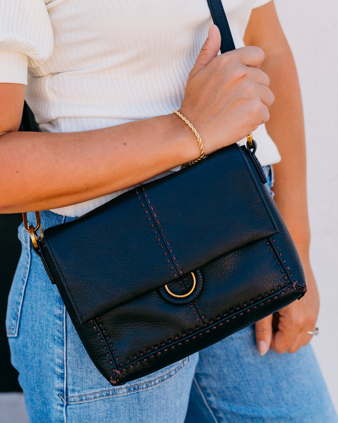 Hobo: Austin Flap Crossbody in Black - The Vogue Boutique