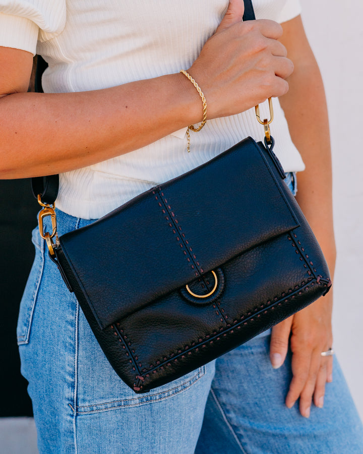 Hobo: Austin Flap Crossbody in Black - The Vogue Boutique