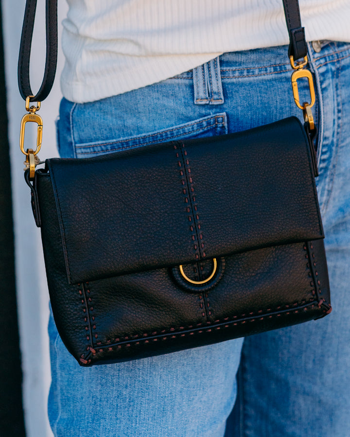 Hobo: Austin Flap Crossbody in Black - The Vogue Boutique