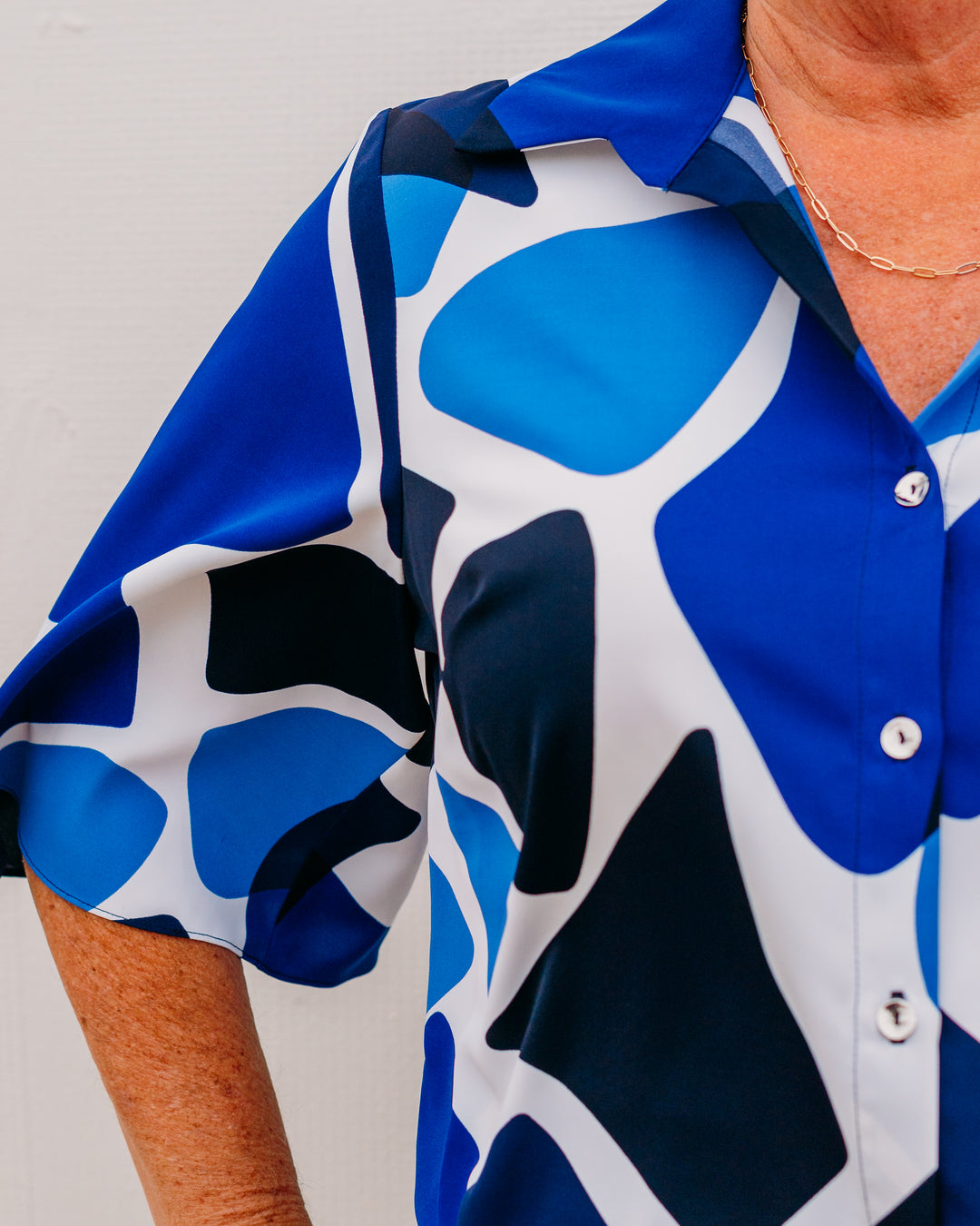 Joseph Ribkoff: Recycled Woven Geometric Print Straight Blouse (262154)