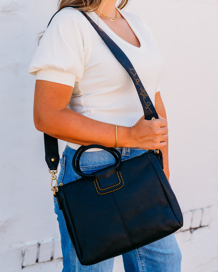 Hobo: Shelia Medium Satchel (22912BLK) - The Vogue Boutique