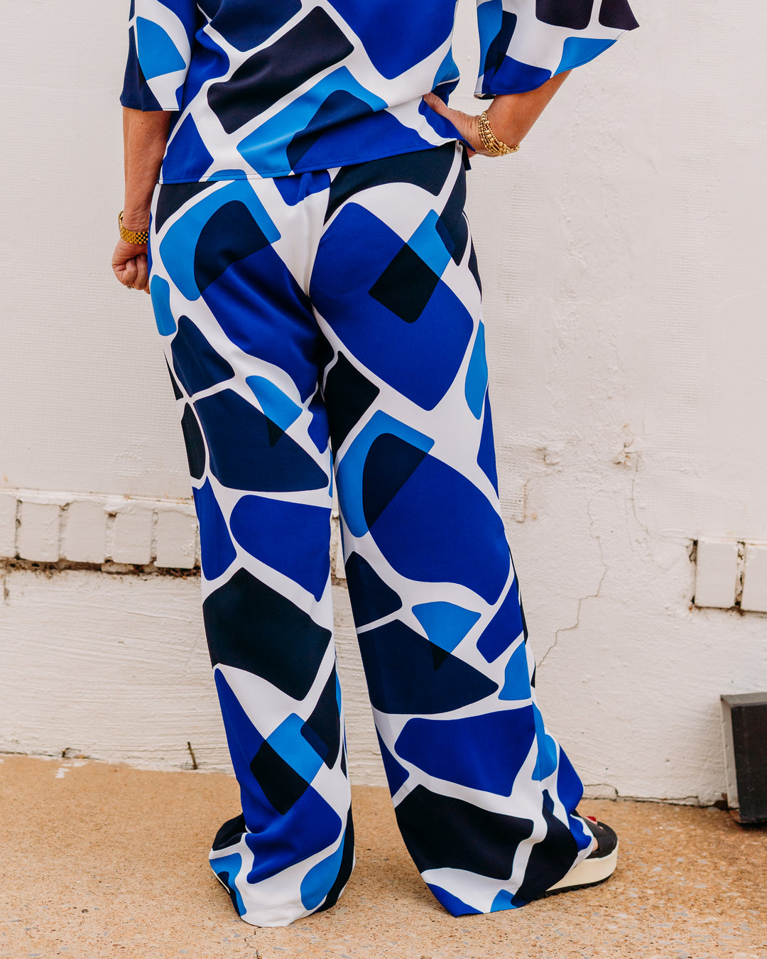 Jospeh Ribkoff: Recycled Woven Geometric Print Wide Leg Pull-On Pants (262155)