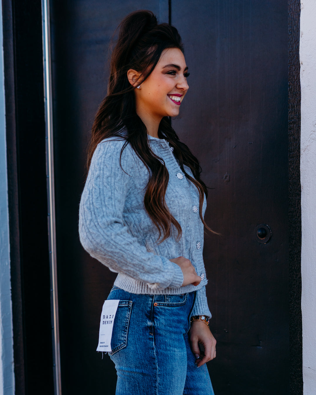 Design History: Gemstone Button Cardigan in Silver Mist