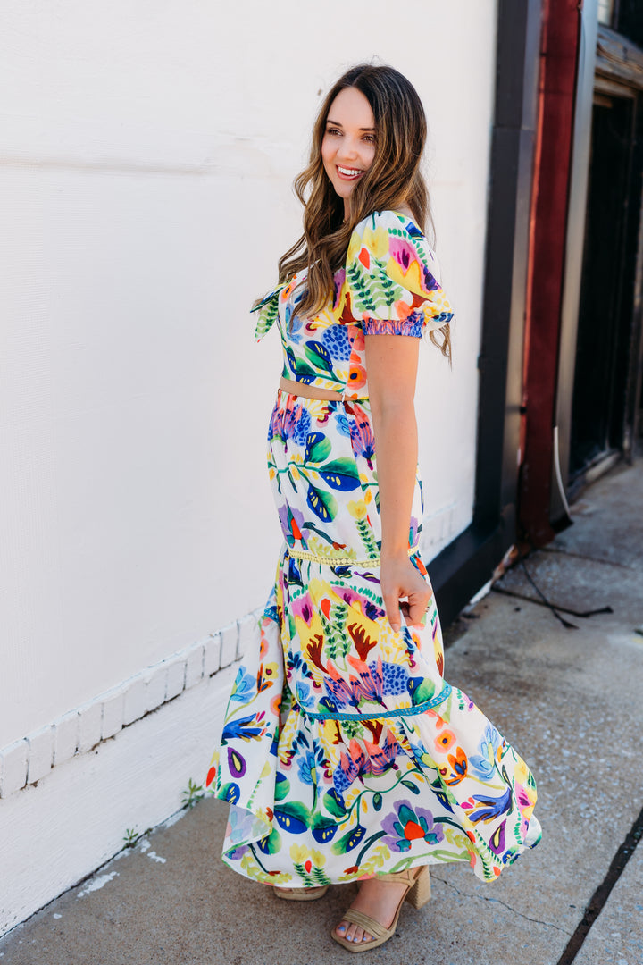 Joy Joy: Island Art Trim Tiered Skirt 72D7412