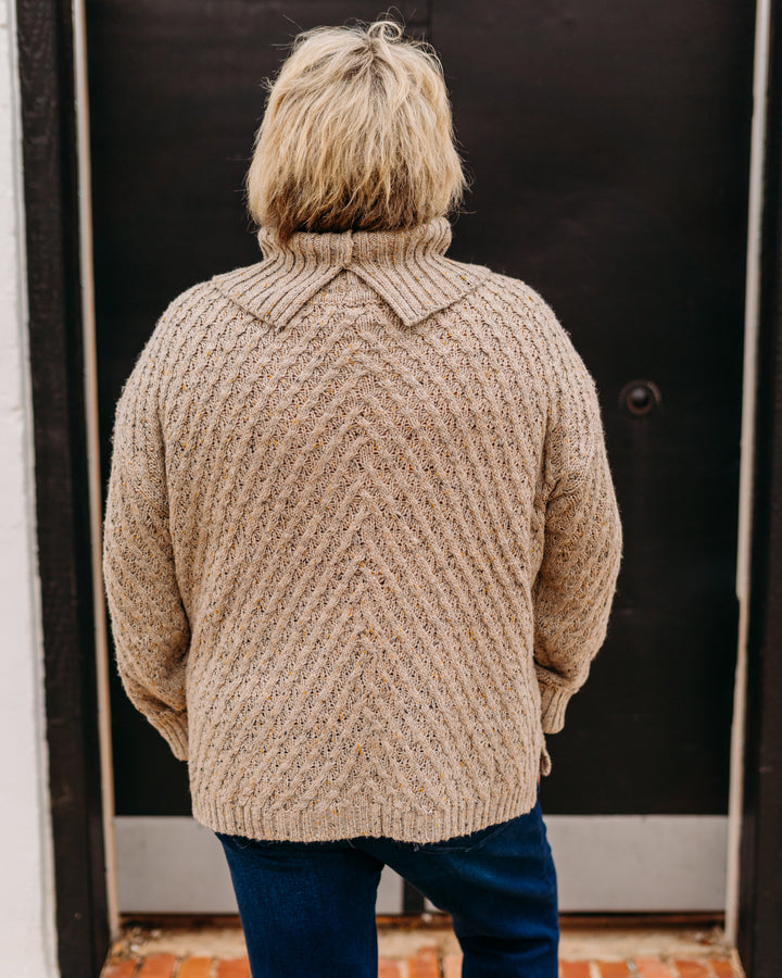 Charlie B: Diagonal Cable Sweater in Cream