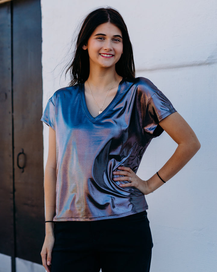 Another Love: Lumi Top in Metallic Black