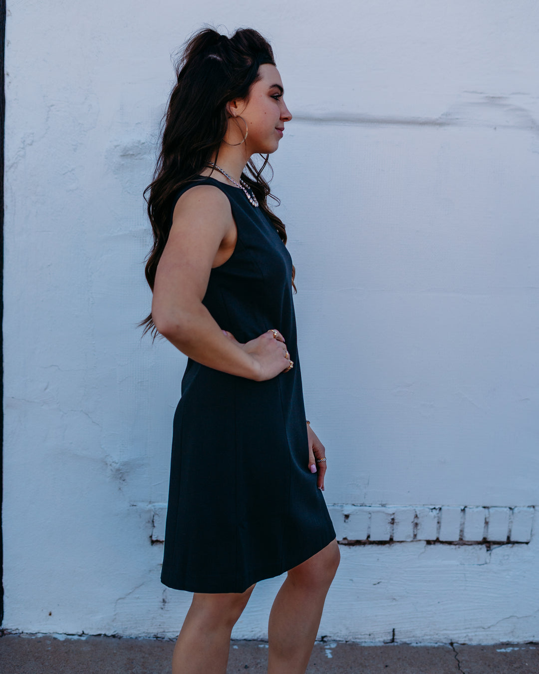 Spanx: Ponte Square Neck Mini Dress in Classic Black