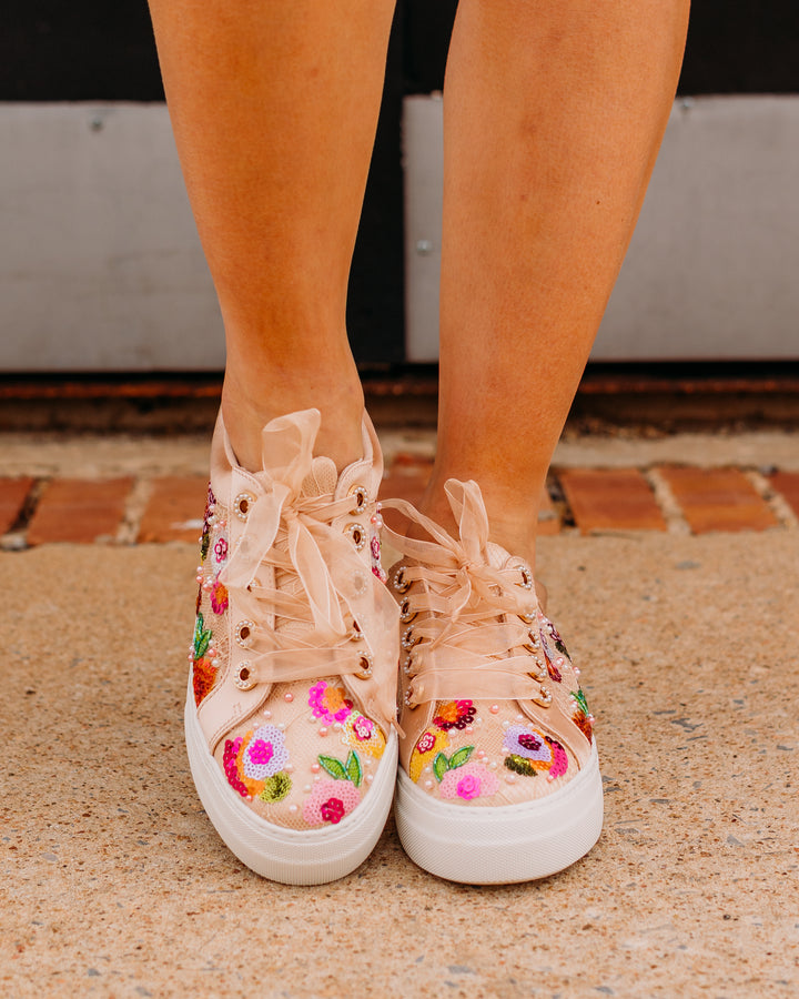 Betsey Johnson: SB - Bonny Nude Floral Tennis Shoe