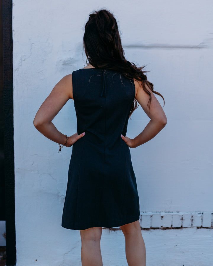 Spanx: Ponte Square Neck Mini Dress in Classic Black