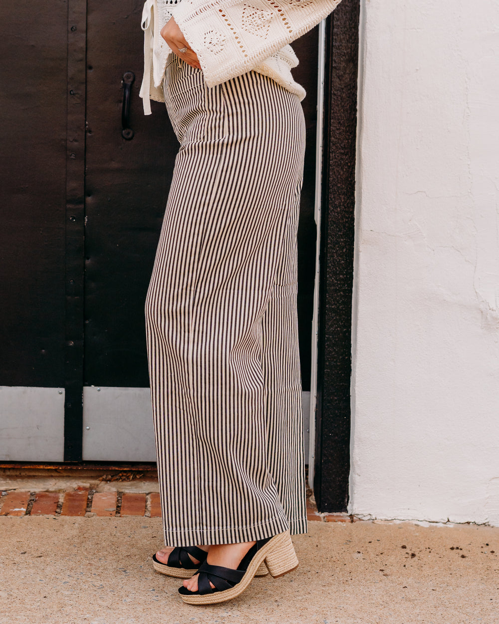 Another Love: Bristol Wide Leg Jeans in Cream and Black - The Vogue Boutique