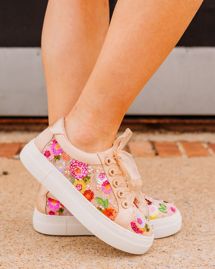Betsey Johnson: SB - Bonny Nude Floral Tennis Shoe