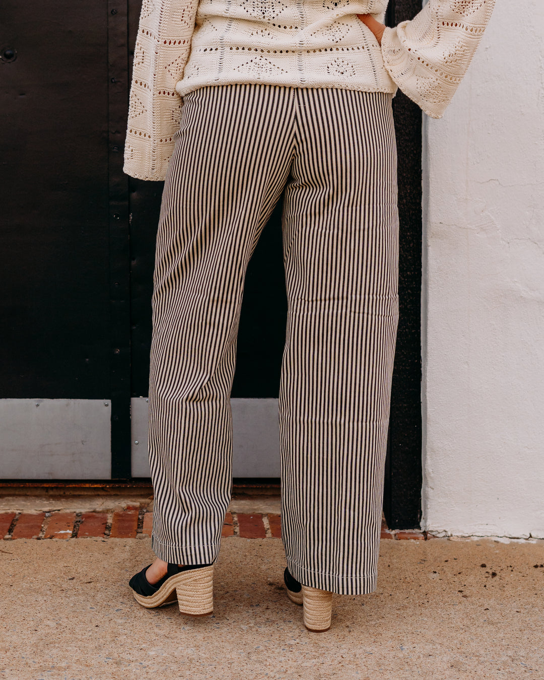 Another Love: Bristol Wide Leg Jeans in Cream and Black - The Vogue Boutique