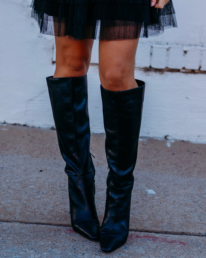 Sam Edelman: Sylvia Knee High Boots in Black Leather