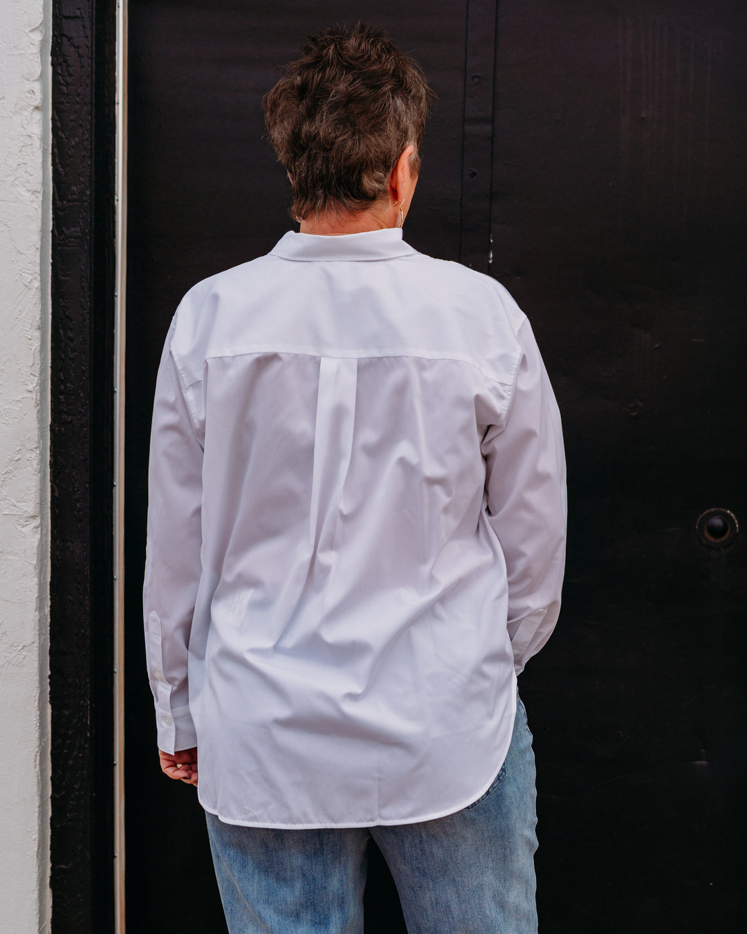 Spanx: Poplin Oversized Button-Up Shirt in Classic White (21410R)