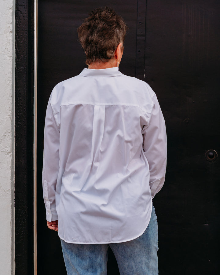 Spanx: Poplin Oversized Button-Up Shirt in Classic White (21410R)