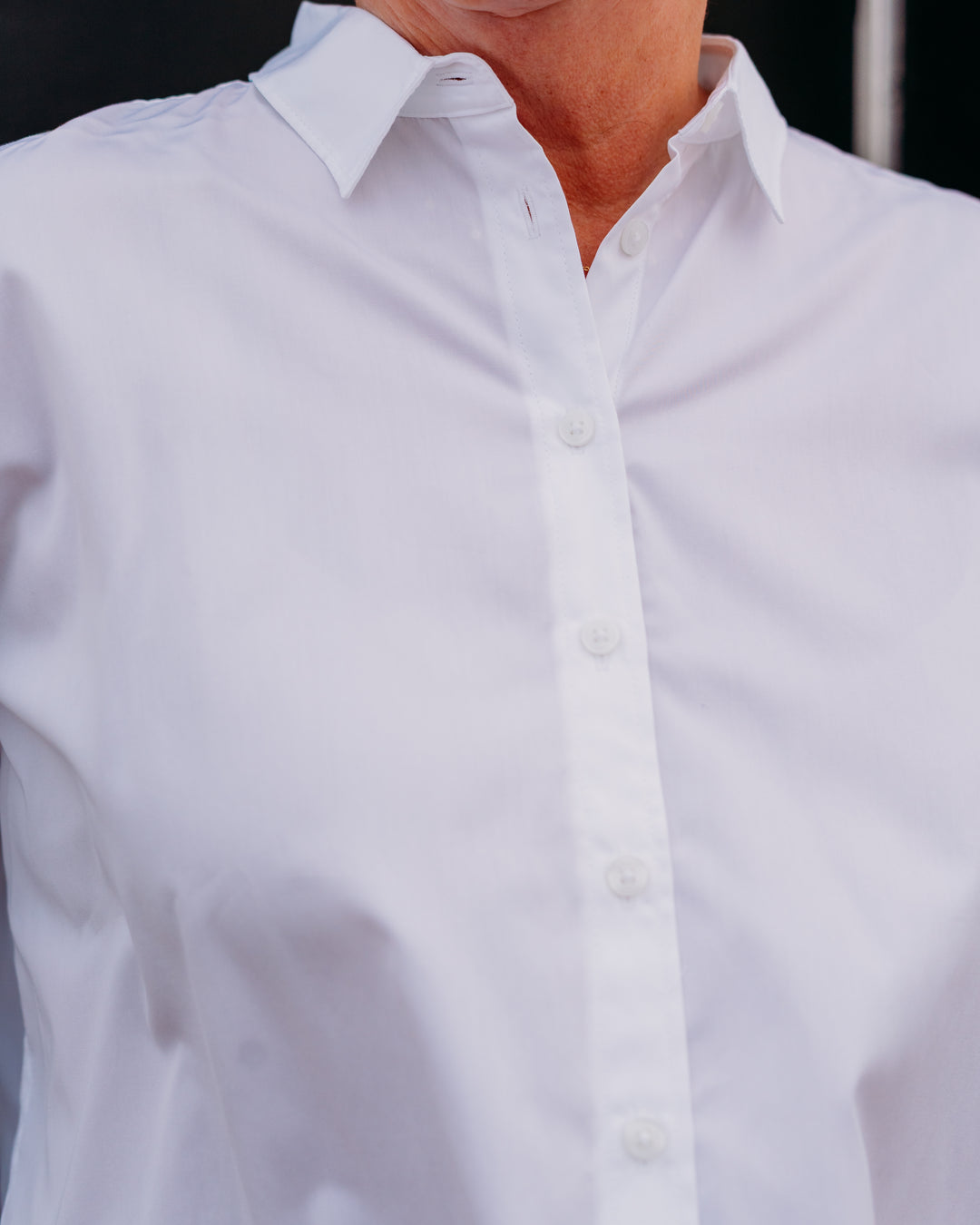 Spanx: Poplin Oversized Button-Up Shirt in Classic White (21410R)