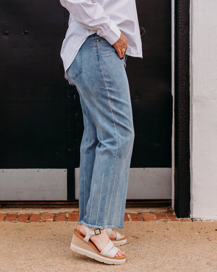 Joseph Ribkoff: Straight Crop Jeans With Rhinestones (261945)