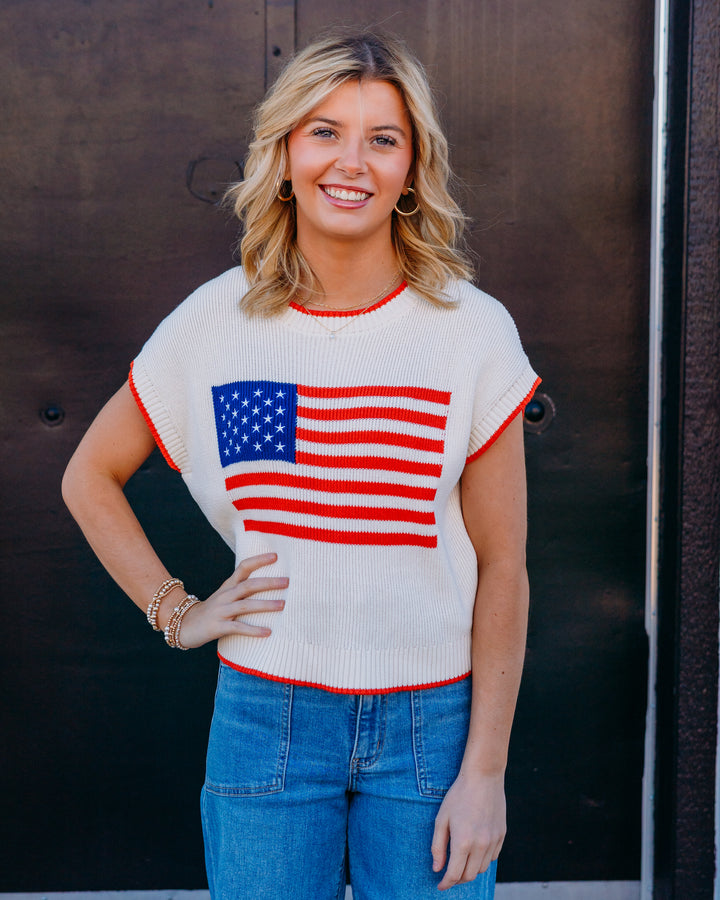 Z Supply: Sleeveless Patriot Sweater in Cloud