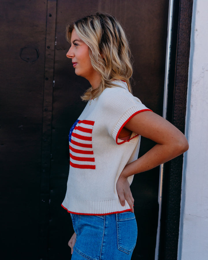 Z Supply: Sleeveless Patriot Sweater in Cloud