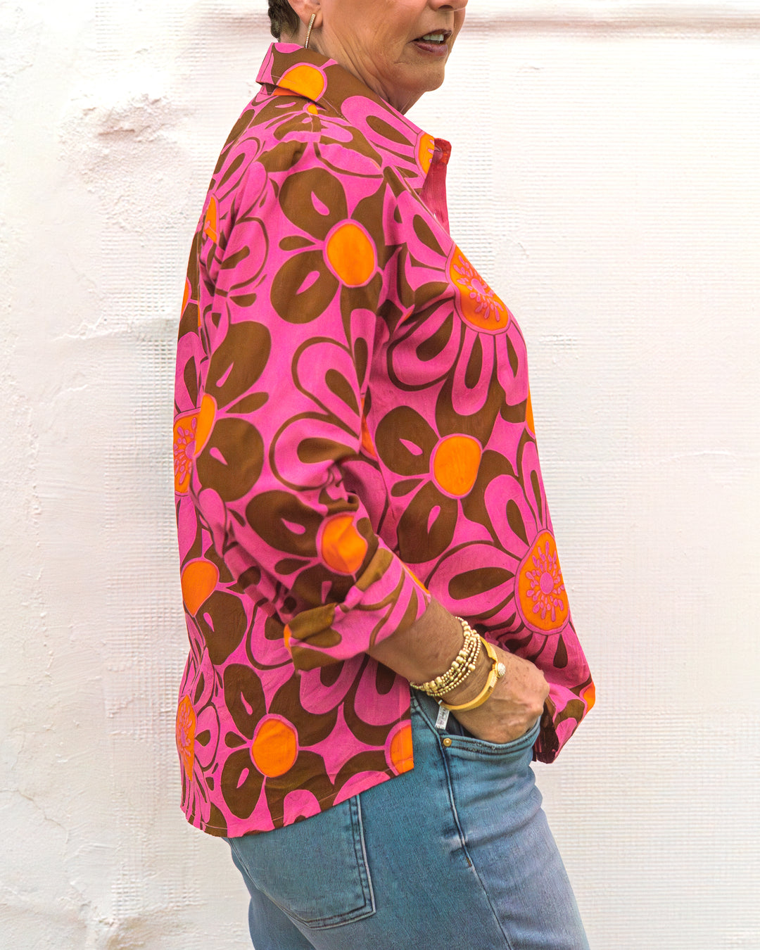 Ivy Jane: Button Down Top in Hot Pink (621596)