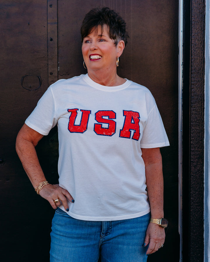 Z Supply: USA Boyfriend Tee in Sea Salt