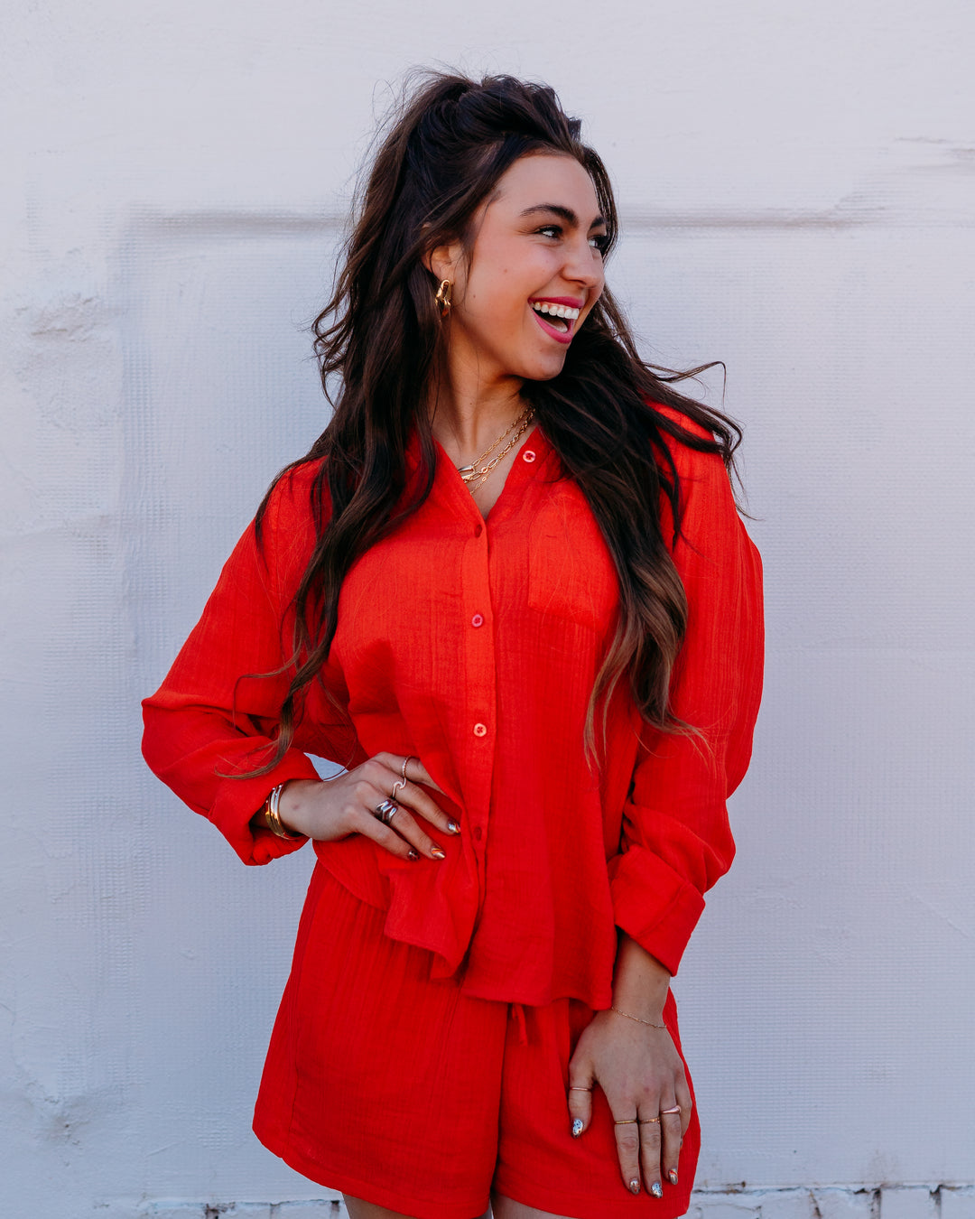 Z Supply: The Perfect Airy Top in Lychee - The Vogue Boutique