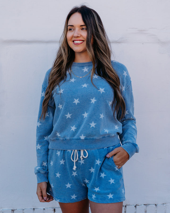 Z Supply: Written Stars Sweatshirt in Ocean Air Indigo