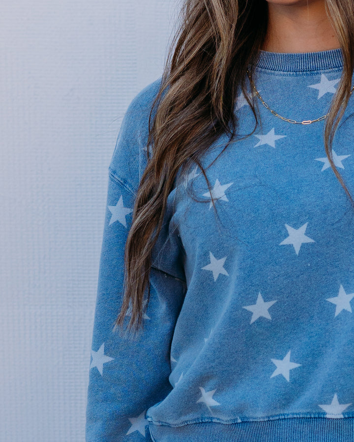 Z Supply: Written Stars Sweatshirt in Ocean Air Indigo